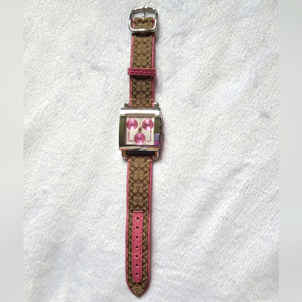 Coach Women's Logo Strap Stainless Steel Chronograph Watch